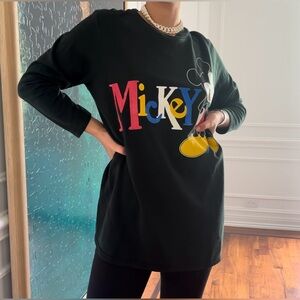 VTG 90s sweatshirt / minidress Mickey Mouse cartoon graphic crewcut long sleeve